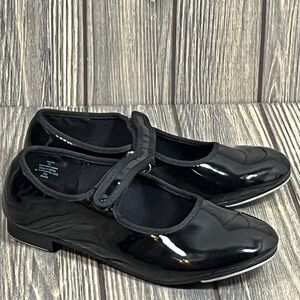 Dance Class Tap Shoes Kids Size 1.5 Black Patent Mary Jane MJ101 Performance